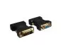 Preview: DINIC-monitoradapter DVI-I-stekker naar VGA-aansluiting, zwart, DINIC-doos met Euro-gat