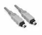 Preview: FireWire Kabel 4 polig Stecker auf Stecker, 2,00m Anschlusskabel IEEE1394a, grau