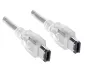 Preview: FireWire cable 6-pin plug to plug, 10.00m connection cable IEEE 1394a, transparent