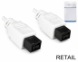 Preview: FireWire Kabel 9 polig Stecker auf Stecker, 1,00m Anschlusskabel IEEE 1394b, weiß