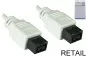 Preview: FireWire cable 9-pin plug to plug, 1.00m connection cable IEEE 1394b, white