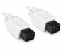 Preview: FireWire Kabel 9 polig Stecker auf Stecker, Anschlusskabel IEEE 1394b, weiß, 2,00m