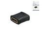 Preview: DINIC HDMI adapter A aljzatról A aljzatra, aranyozott érintkezők, fekete DINIC doboz Euro lyukkal