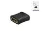 Preview: Adattatore HDMI DINIC da presa A a presa A, contatti placcati oro, scatola DINIC nera con foro Euro