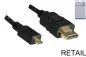 Preview: HDMI Kabel A Stecker auf micro HDMI (D) Stecker, schwarz, Länge 0,50m, Blister