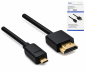 Preview: HDMI Kabel A Stecker auf micro HDMI (D) Stecker, schwarz, Länge 2,00m, DINIC Box