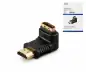 Preview: DINIC-adapter, HDMI A-stekker naar A-contact schuin, zwart, DINIC-box met Euro-gat