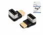 Preview: DINIC HDMI-A-sovitin, 90° kulma ylhäällä, 8K, metallinen HDMI-A-pistorasia pistokkeeseen, 8K 60Hz / 4K 120Hz, DINIC-kotelo, jossa on euroreikä