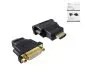Preview: HDMI adapter, type A plug to DVI socket HDMI 19-pin, gold-plated contacts, black, DINIC box with Euro hole