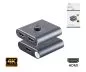 Preview: DINIC HDMI switch 2x1, bidirectional, metal 4K60Hz, metal, space grey, DINIC box with Eurohole