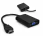 Preview: HDMI Adapter Typ A 19pol Stecker auf VGA Buchse, mit Audio-Buchse, schwarz, DINIC Polybag