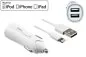 Preview: iPhone/iPad USB Ladeadapter + Lightning Kabel, 1m Car Kit, 12V, 2x USB 5V 3100mA, MFI zertifiziert