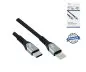 Preview: USB C to Lightning HQ cable, MFi certified, sync and fast charging cable, black, DINIC box with Euro hole, 1m