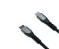 Preview: USB C to Lightning HQ cable, MFi certified, sync and fast charging cable, black, DINIC box with Euro hole, 2m