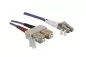 Mobile Preview: FO cable OM4, 50µ, LC / SC connector multimode, ericaviolet, duplex, LSZH, 10m