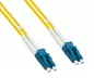 Preview: Fibre optic cable OS1, 9µ, LC / LC connector, single mode, duplex, LSZH, yellow, DINIC polybag, length 2m