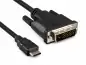 Preview: Kabel miniHDMI typu C (19-pin) z wtyczką DVI, czarny, blister DINIC, długość 2,00 m