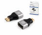 Preview: DINIC HDMI-C (mini) adapter, HDMI-A aljzat, 8K 8K (60Hz), 4K (120Hz), HDMI 2.1, alumínium, DINIC doboz Euro lyukkal