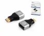 Preview: DINIC HDMI-C (Mini) Adapter, HDMI-A Buchse, 8K 8K (60Hz), 4K (120Hz), HDMI 2.1, Alu, DINIC Box mit Euroloch