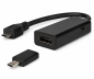 Preview: MHL (Micro USB) stekker naar HDMI-aansluiting, bijv. HTC, LG, SONY + adapter voor Samsung S3/S4, zwart, DINIC blister, 0,20m