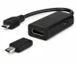 Preview: MHL (Micro USB) Stecker auf HDMI Buchse, z. B. HTC, LG, SONY + Adapter für Samsung S3/S4, schwarz, DINIC Blister, 0,20m