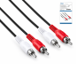 Preview: Audio-Video Kabel Cinch Stecker auf Stecker, 2x Cinch auf 2x Cinch, schwarz, DINIC Box mit Euroloch, Länge 2m