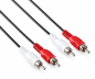 Preview: Audio-Video Kabel Cinch Stecker auf Stecker, 2x Cinch auf 2x Cinch, schwarz, DINIC Box mit Euroloch, Länge 2m