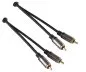 Preview: HQ Stereo Cinch Kabel, schwarz, 2x Cinch Stecker auf 2x Cinch Stecker, 1,5m, DINIC Box