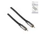 Preview: HQ RCA coaxiale kabel, textielstof, RCA plug - RCA plug, kabeldiam. 5.8mm, zwart, DINIC doos, lengte 2.50m