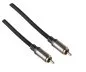 Preview: HQ RCA coaxiale kabel, textielstof, RCA plug - RCA plug, kabeldiam. 5.8mm, zwart, DINIC doos, lengte 2.50m