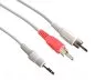 Preview: DINIC Audio-Video Kabel 3,5mm Stecker - 2x Cinch Stecker, weiß, DINIC Box mit Euroloch, Länge 3m