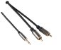 Preview: HQ jack to cinch adapter cable, 3.5mm jack plug 3pin to 2x cinch plug, black, DINIC box with Euro hole, length 1.50m