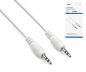 Preview: DINIC Audiokabel 3,5mm Stereoklinke Stecker auf Stecker, weiß, DINIC Box mit Euroloch, Länge 0,50m