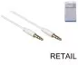Preview: Audiokabel 3,5mm Stereoklinke Stecker auf Stecker, weiß, DINIC Blister, Länge 1,50m