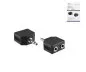 Preview: DINIC audio adapter 3.5mm plug - 2x socket, audio-video cable, black, DINIC box with Euro hole, length 0.20m