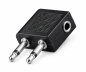 Preview: Adapter 2x 3,5mm Klinke 3,5mm Buchse, DINIC Box Kopfhöreradapter 3,5mm für Flugzeuge