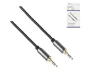 Preview: HQ jack cable 3.5mm, textile fabric, 3.5mm jack plug to 3.5mm jack plug 3pin, black, DINIC box with Euro hole, length 1.00m