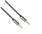 Preview: HQ jack cable 3.5mm, textile fabric, 3.5mm jack plug to 3.5mm jack plug 3pin, black, DINIC box with Euro hole, length 1.00m
