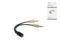 Preview: Y-adapter 4-poolne pistikupesa 2x 3-poolne pistik, 3,5 mm pistikupesa/2x 3,5 mm pistikupesa, must, DINIC-karp euroava, pikkus 0,15 m.