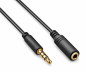 Preview: DINIC Audioverlängerung 3,5mm 4pin Klinke, 4-Pin Klinkenverlängerung, Stecker auf Buchse, schwarz, DINIC Box mit Euroloch, Länge 3,00m