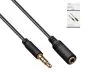 Preview: DINIC audio extension 3.5mm 4pin jack, 4-pin jack extension, plug to socket, black, DINIC box with Euro hole, length 3.00m