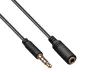 Preview: DINIC audio extension 3.5mm 4pin jack, 4-pin jack extension, plug to socket, black, DINIC box with Euro hole, length 3.00m