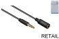 Preview: Audioverlängerung 3,5mm Stereoklinke Stecker auf Buchse, schwarz, DINIC Blister mit Euroloch, Länge 1,00m