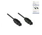Preview: Toslink Kabel 2mm, schwarz, DINIC Box mit Euroloch, Länge 2m