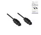 Preview: Cavo Toslink 2 mm, nero, scatola DINIC con foro Euro, lunghezza 2 m