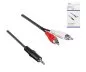 Preview: Audiokabel 3,5mm Stecker auf 2x Cinch Stecker, schwarz, DINIC Box mit Euroloch, Länge 2,00m