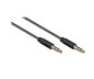 Preview: Cable de audio jack estéreo de 3,5 mm de clavija a clavija, negro, DINIC polybag, longitud 2,00m
