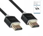 Preview: Super Slim HDMI 1.4 cable male to male, 1m DINIC Monaco Range, AWG 36, OD 3.6mm, black