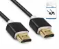 Preview: Cable Super Slim HDMI 1.4 macho a macho, 1m DINIC Monaco Range, AWG 36, OD 3.6mm, negro