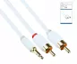 Preview: Audio cable 3.5mm jack male to 2x RCA male, DINIC Monaco Range, white, DINIC box with Euro hole, length 2m